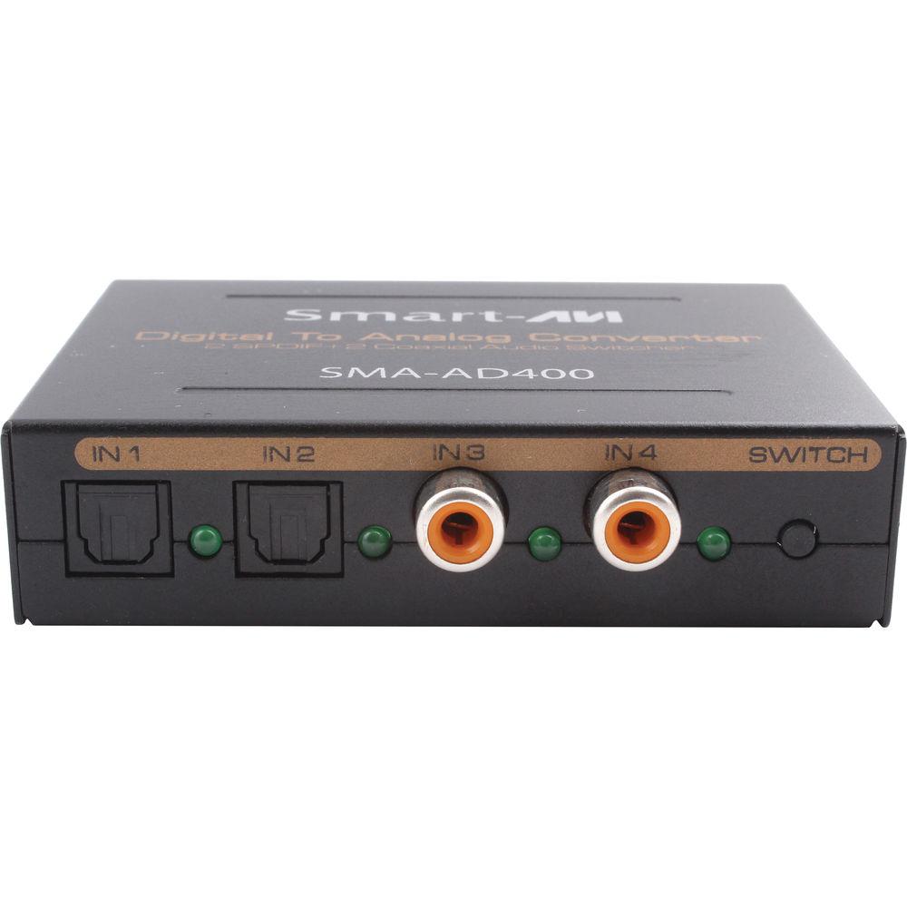 Smart-AVI SMA-AD400 4-Port Digital Audio Switcher with Integrated Analog Converter