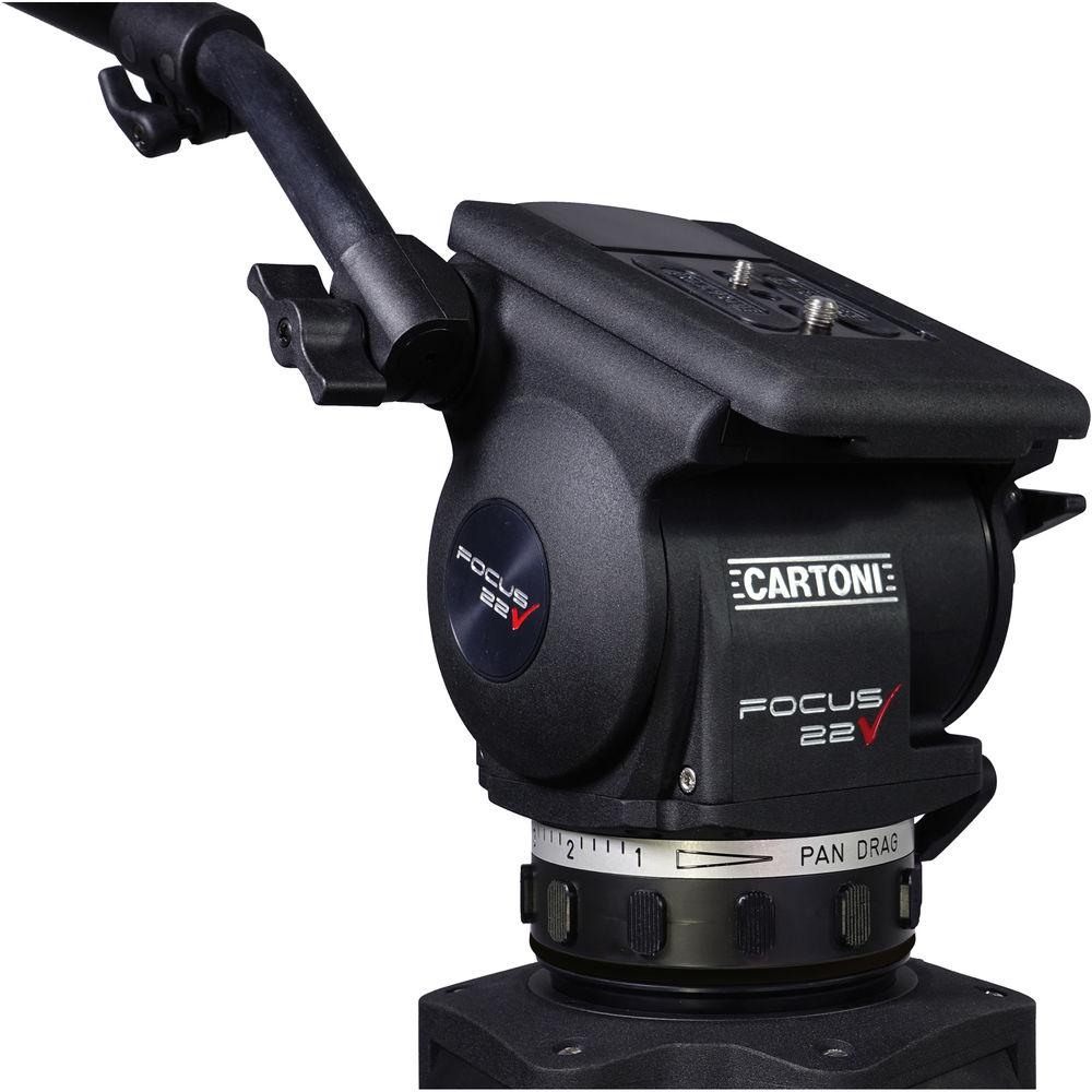 Cartoni Focus 22 Fluid Head with H604 Tripod Legs, Mid-Spreader and 2nd Pan Bar
