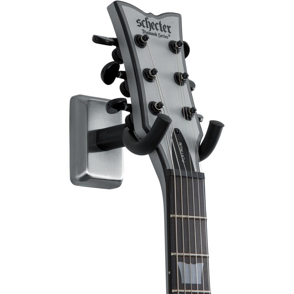 Gator Cases Wall-Mounted Guitar Hanger with Chrome Mounting Plate