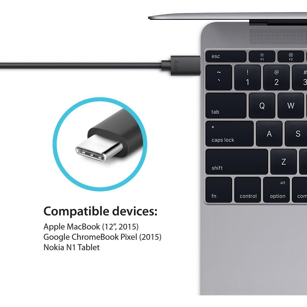 iLuv USB Type-C Male to USB Type-A Male Charge & Sync Cable