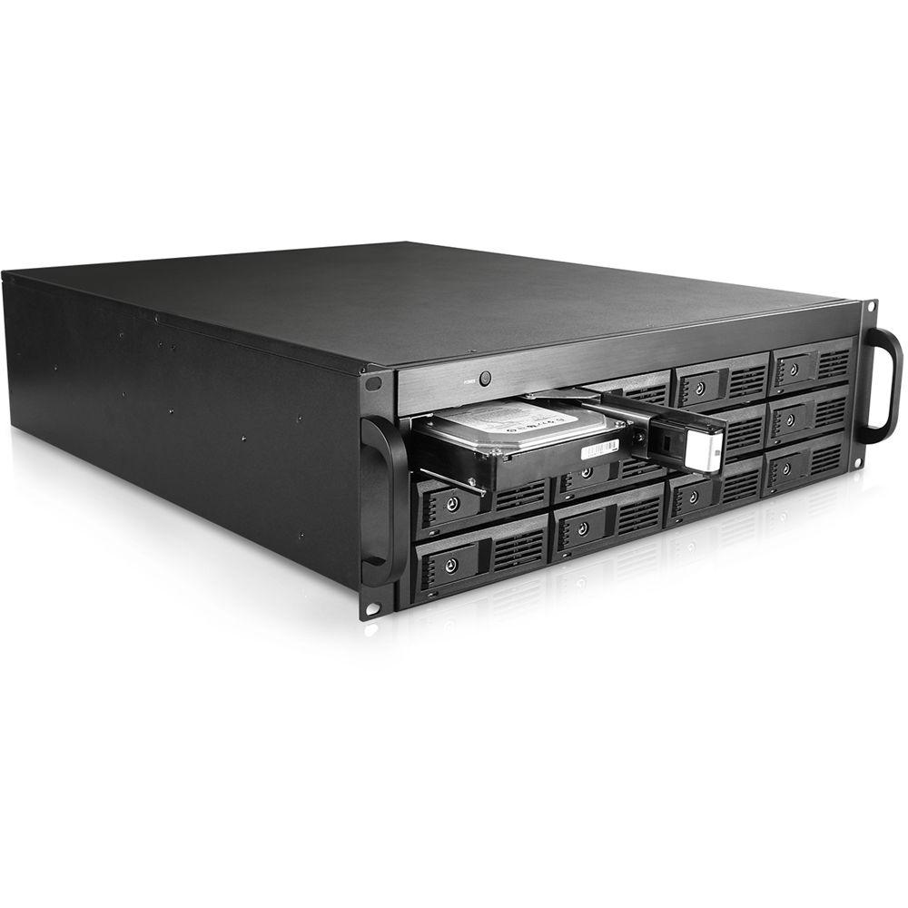 iStarUSA 12-Bay 3.5" SAS SATA 6.0Gbps miniSAS SFF8088 JBOD Trayless Rackmount Chassis