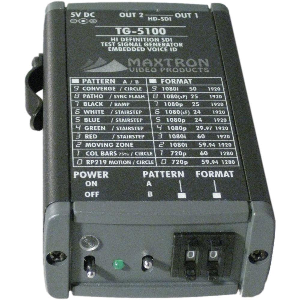 Maxtron TG-5100B Multi-Format HD-SDI Pattern Generator with Internal Lithium-Ion Battery, Maxtron, TG-5100B, Multi-Format, HD-SDI, Pattern, Generator, with, Internal, Lithium-Ion, Battery