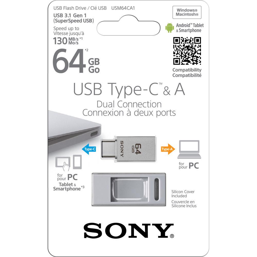 Sony 64GB USB 3.0 Type-C USB Type-A Dual-Connection Flash Drive