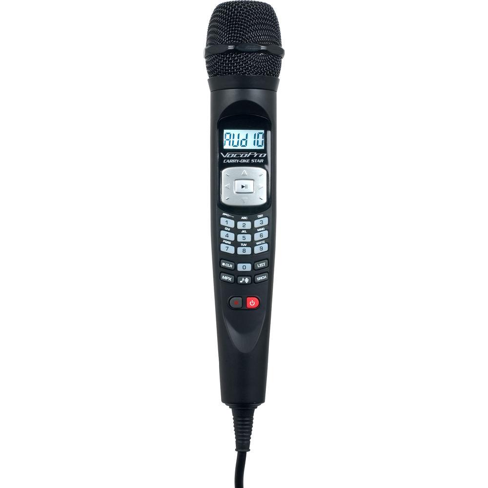 VocoPro CARRY-OKE STAR Plug & Play Karaoke Microphone with SD Card Player Recorder