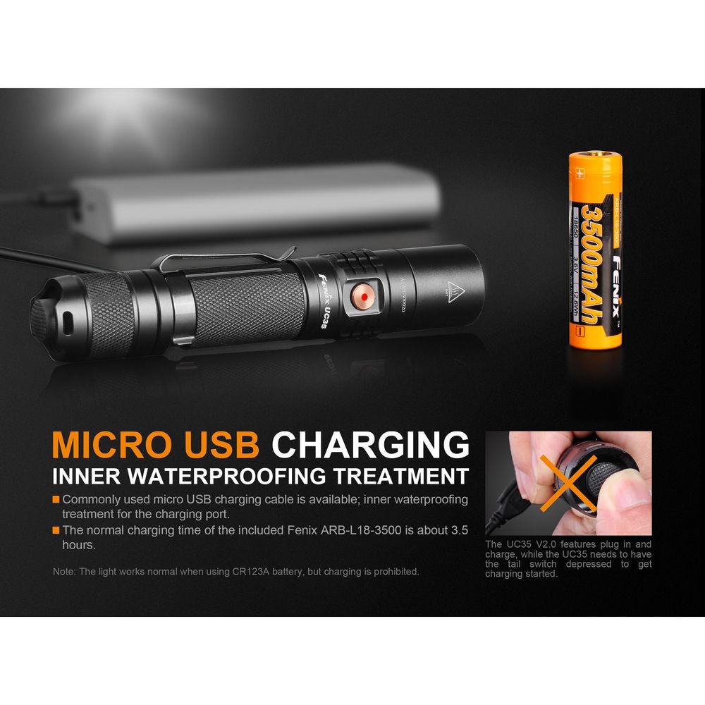 Fenix Flashlight UC35 v.2 Rechargeable LED Flashlight
