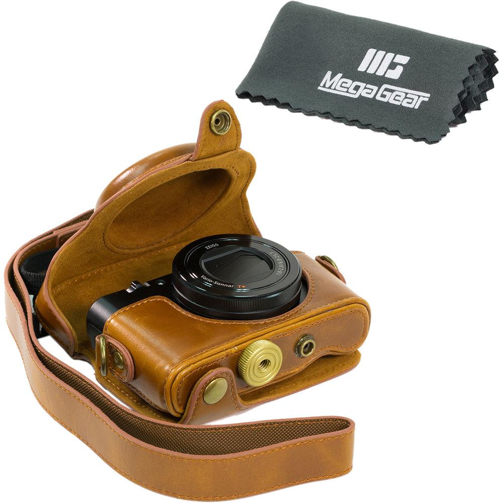 MegaGear Ever Ready PU Leather Camera Case and Strap for Sony Cyber-shot DSC-RX100 VI, V, IV, III