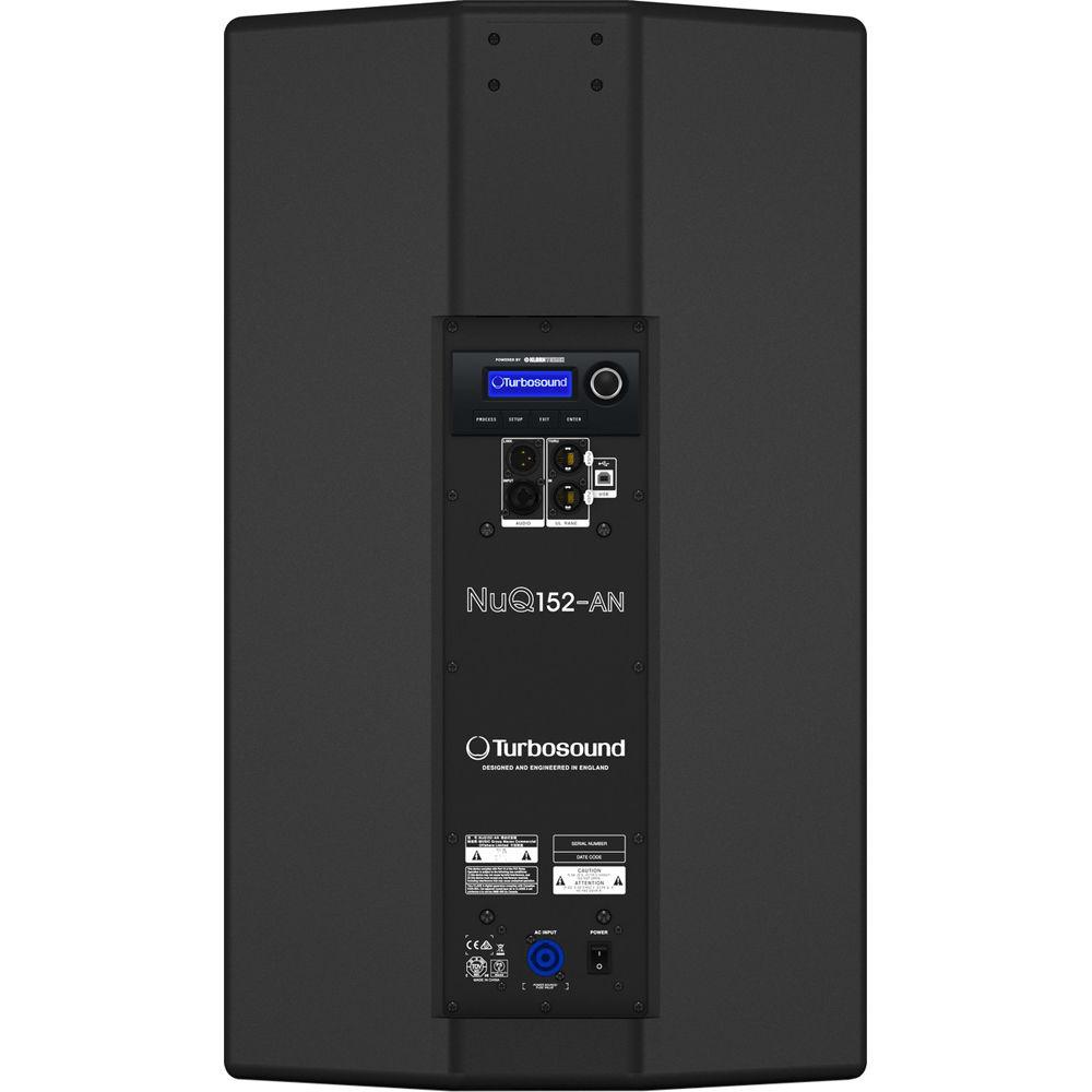 Turbosound NuQ152-AN 2500W 2-Way 15" Full-Range Powered Loudspeaker with KLARK TEKNIK DSP Technology and ULTRANET Networking