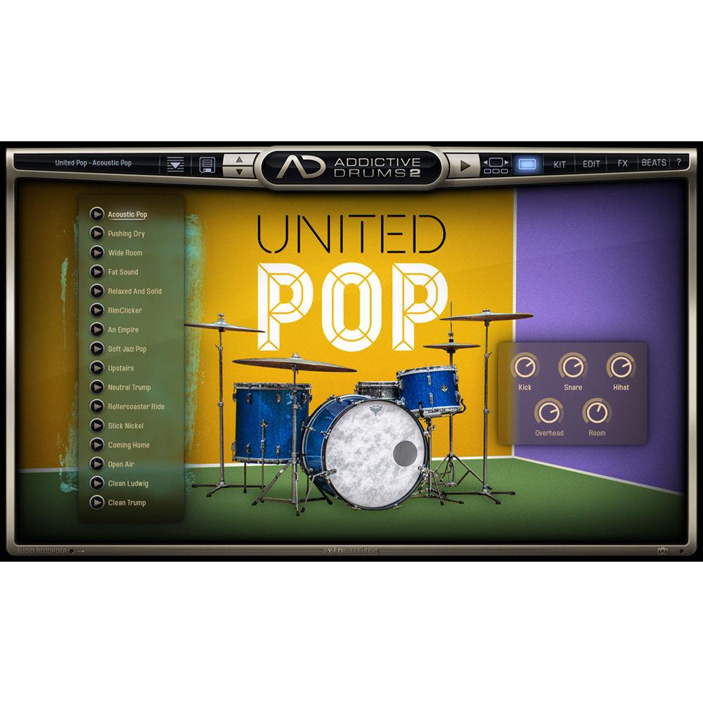 XLN Audio United Pop AD2 ADPAK - Virtual Drum Kit