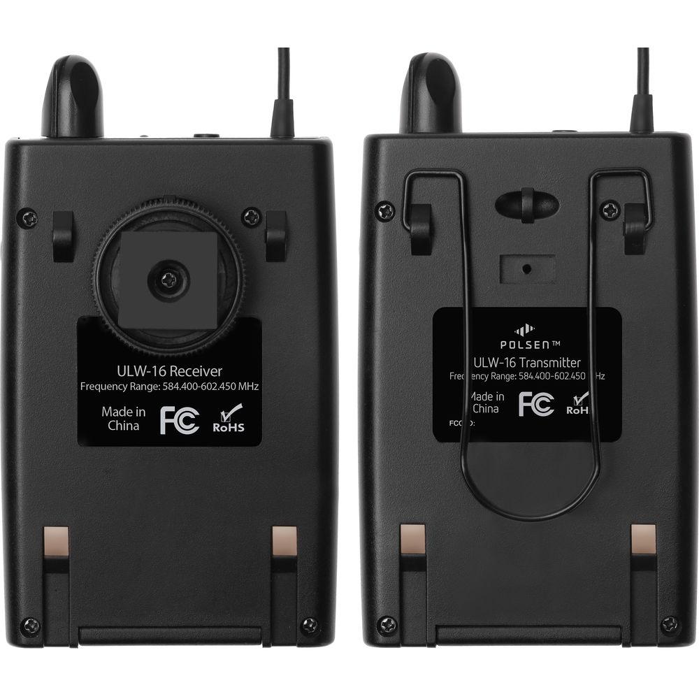 Polsen ULW-16 16-Channel Camera-Mountable UHF Wireless System with PL-4 Lavalier Microphone -