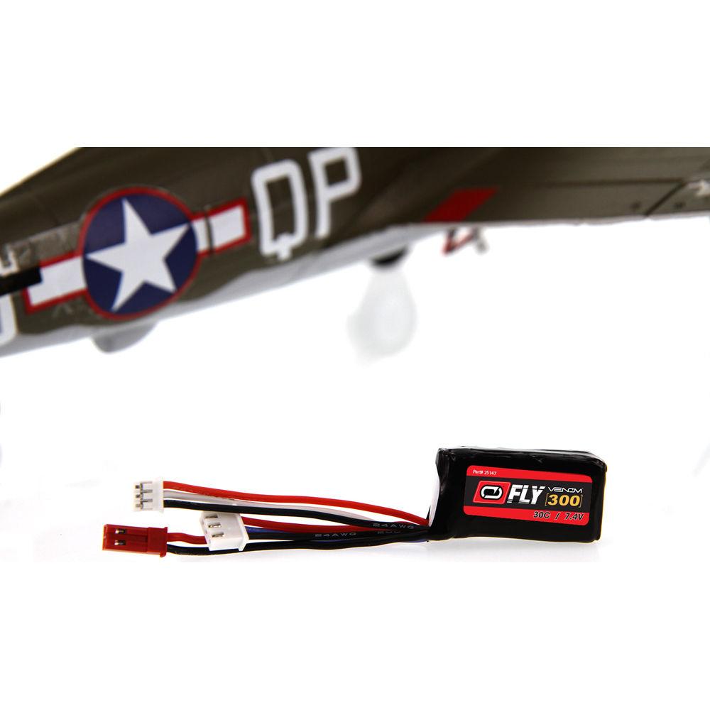 Venom Group Fly 30C 2S 300mAh LiPo Battery with JST & E-Flite JST-PH Connectors
