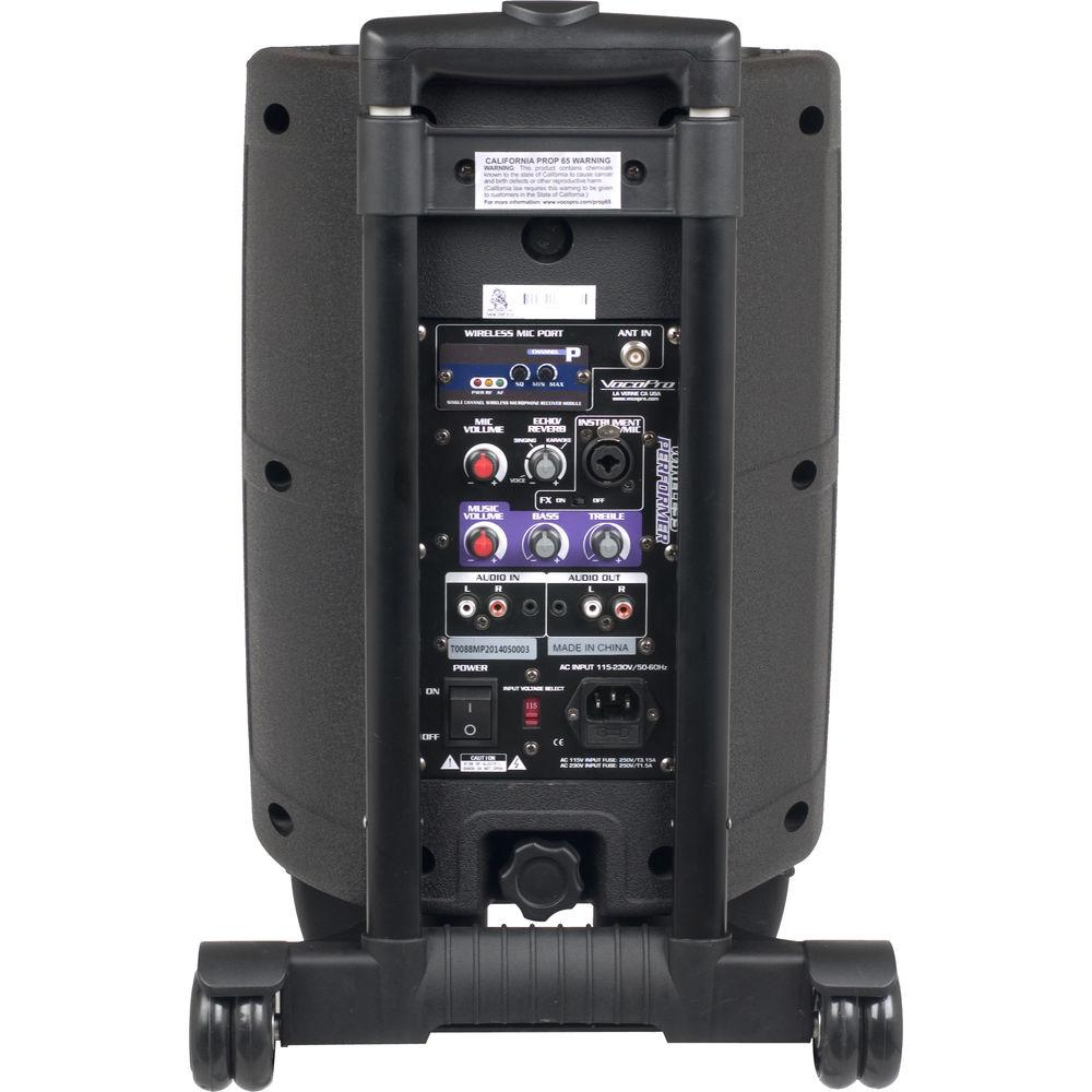 VocoPro Wireless Performer Powered Vocal Speaker & UHF Wireless Handheld Microphone