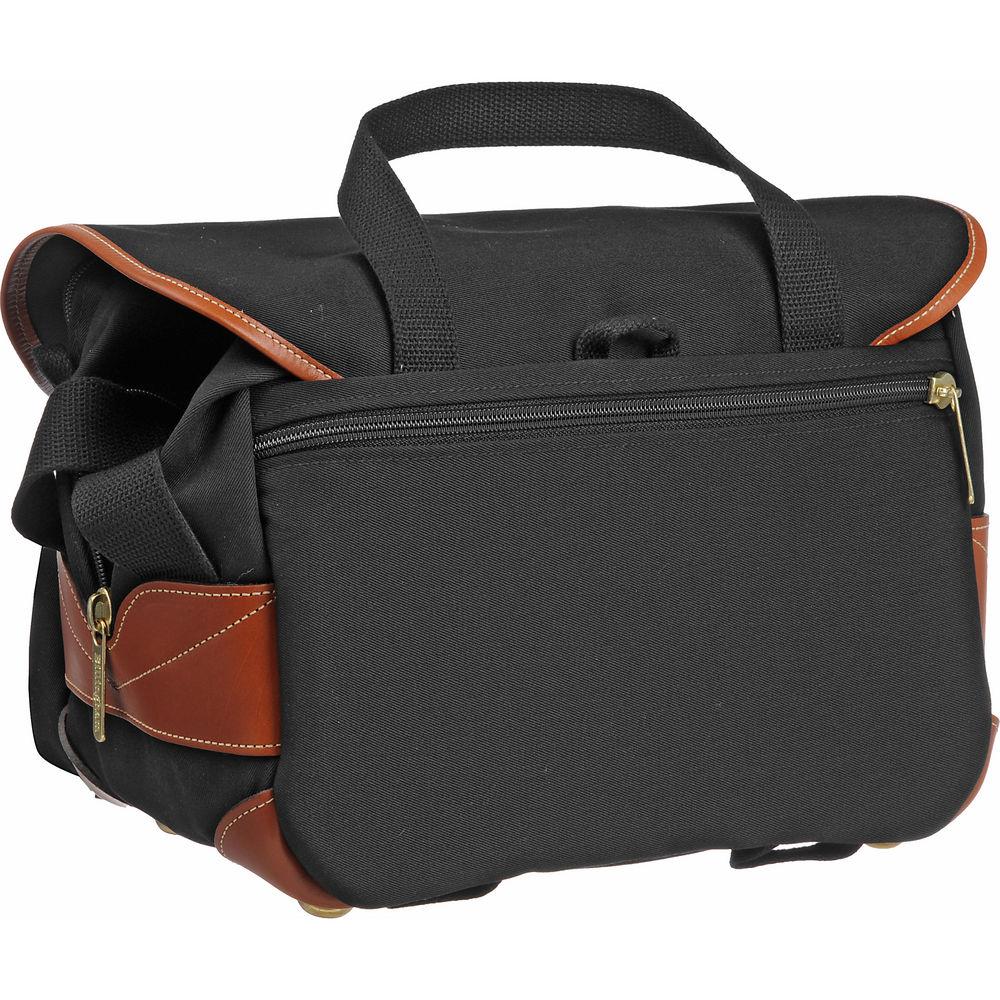 Billingham 225 Shoulder Bag Black with Tan Leather Trim