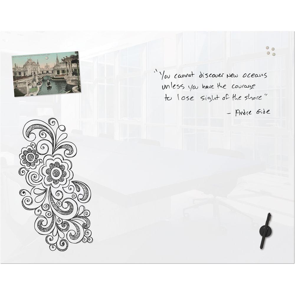 Balt Luxe Glass 42" Magnetic Whiteboard with Corning Gorilla Glass