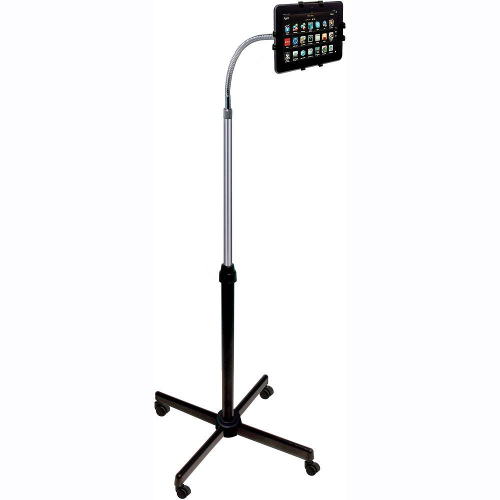 CTA Digital Height-Adjustable Gooseneck Stand with Casters for iPad and Tablets