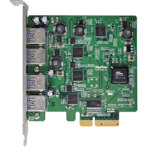 HighPoint RocketU 1144D 4-Port USB 3.0 PCIe 2.0 x4 HBA Controller Card