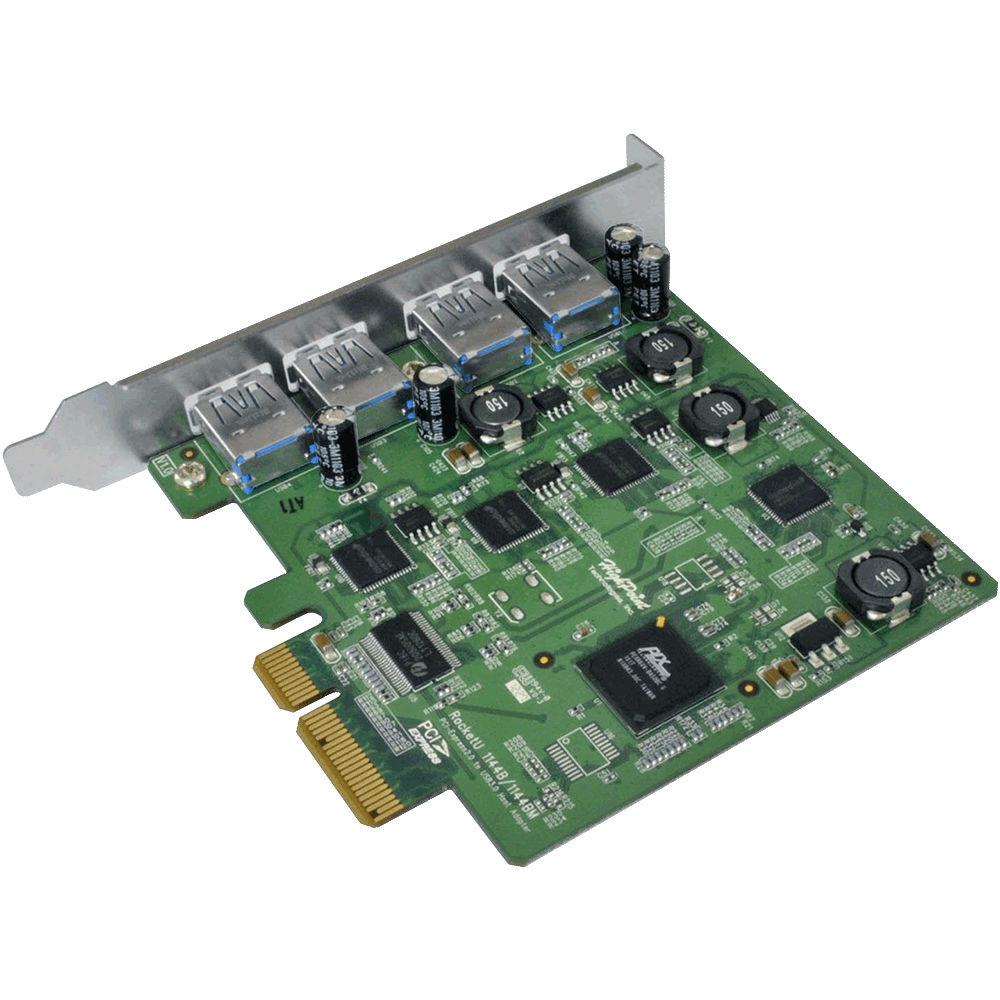 HighPoint RocketU 1144D 4-Port USB 3.0 PCIe 2.0 x4 HBA Controller Card, HighPoint, RocketU, 1144D, 4-Port, USB, 3.0, PCIe, 2.0, x4, HBA, Controller, Card