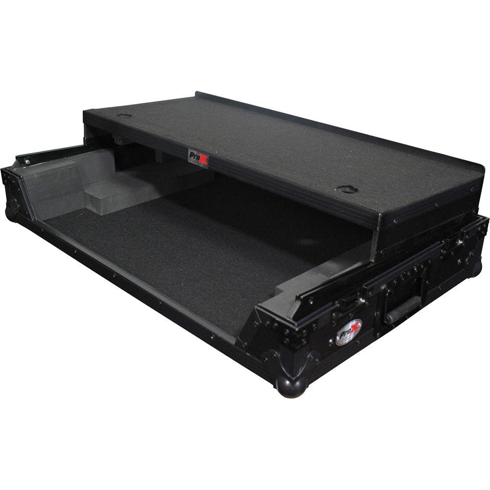 ProX Flight Case with Wheels & Laptop Shelf for Numark NS7III & NS7II Digital Controller