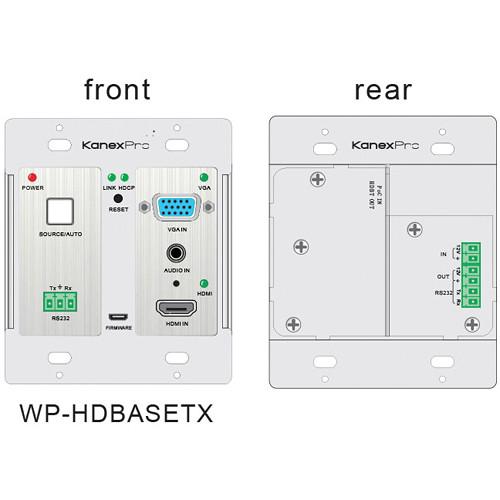 KanexPro HDBaseT VGA & HDMI over CAT6 Wall Plate Transmitter