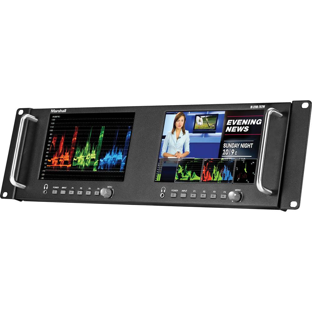 Marshall Electronics M-LYNX-702W Dual 7" Loop Through 3G-SDI Rackmount Monitor with Loop Through HDMI Input Output