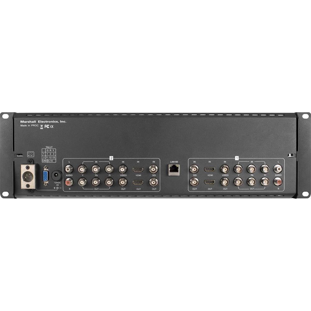 Marshall Electronics M-LYNX-702W Dual 7" Loop Through 3G-SDI Rackmount Monitor with Loop Through HDMI Input Output