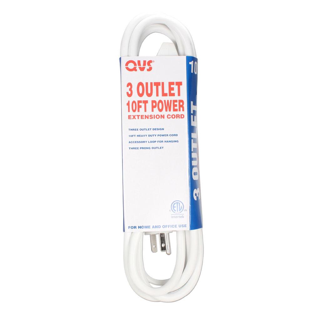 QVS 3-Outlet 3-Prong Power Extension Cord