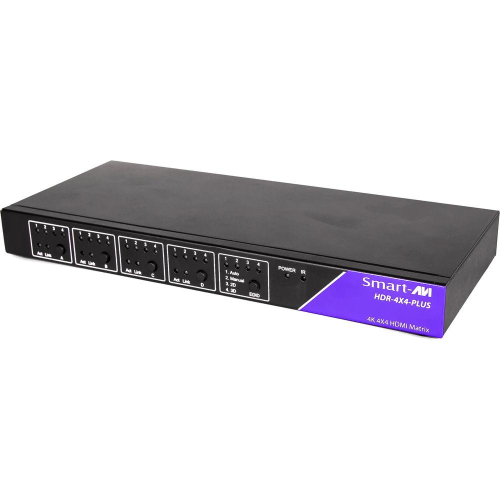 Smart-AVI HDR-4X4-PLUS-S 4K 2K HDMI 4X4 Matrix Switch with Remote