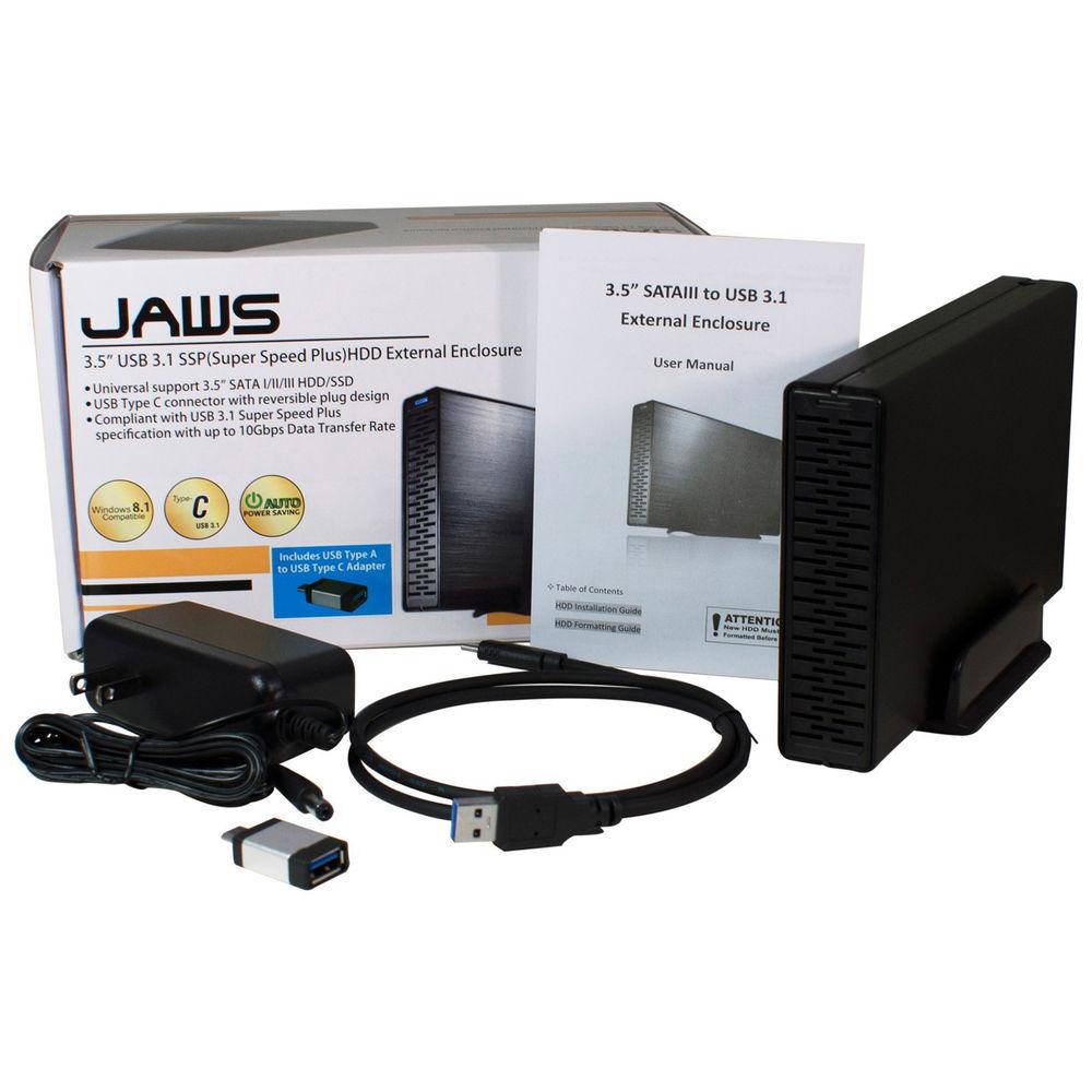 HornetTek Jaws 3.5" USB 3.1 Type-C HDD SSD Enclosure