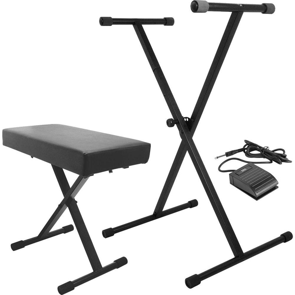 On-Stage Keyboard Stand Bench Pak with KSP20 Sustain Pedal