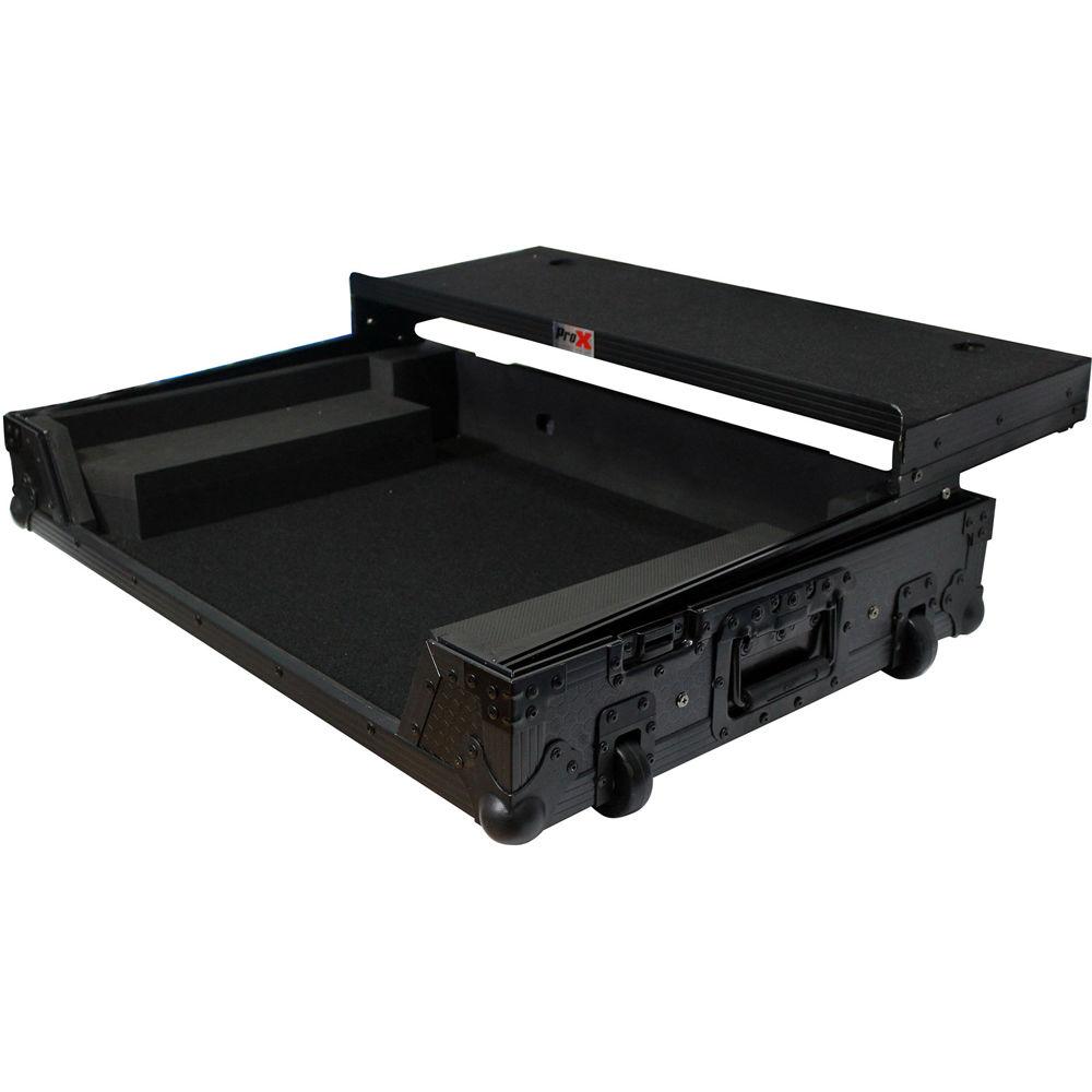 ProX Flight Case for Denon MCX8000 DJ Controller with Sliding Laptop Shelf and Wheels
