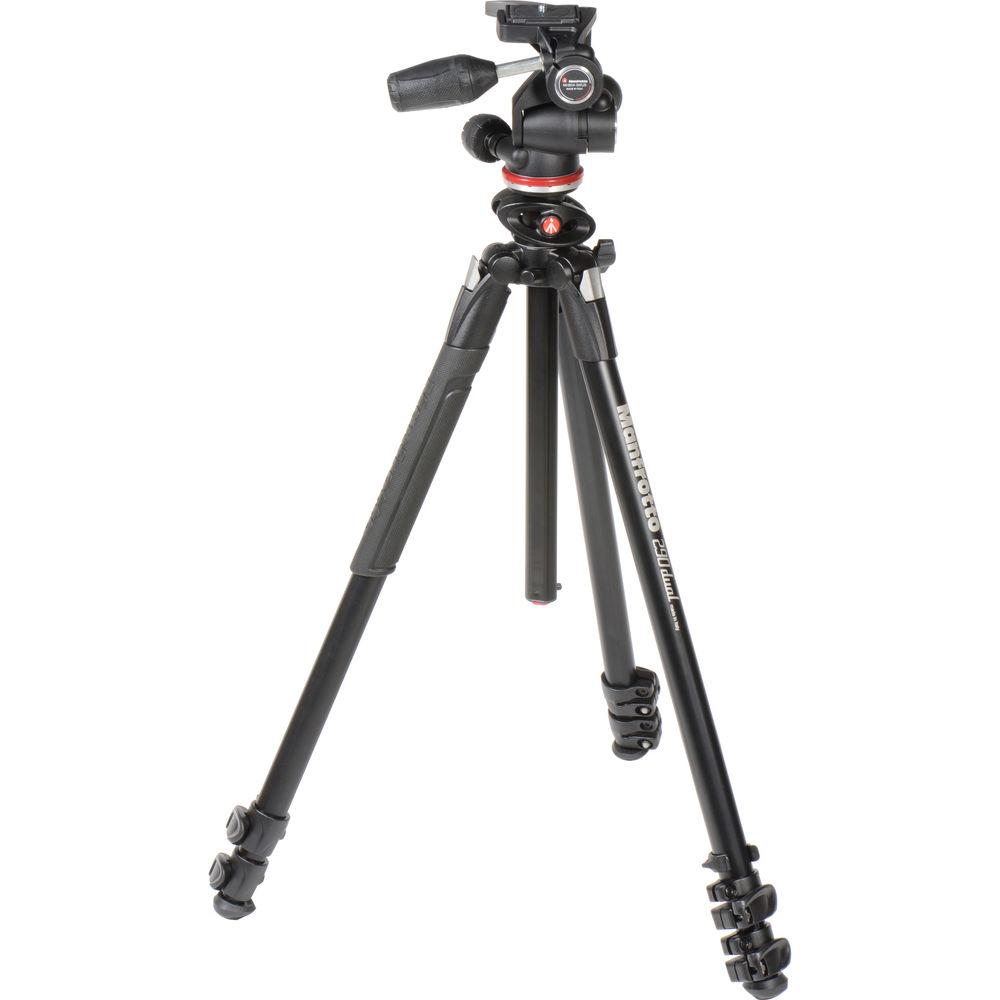 Manfrotto MK290DUA3-3WUS 290 Dual Aluminum Tripod with 3-Way Pan Tilt Head