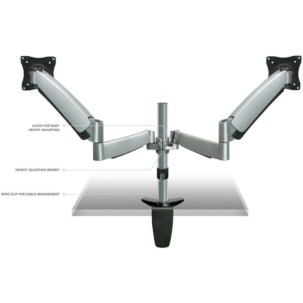 Mount-It! Height-Adjustable Monitor Desk Mount with Dual Articulating Spring Arms
