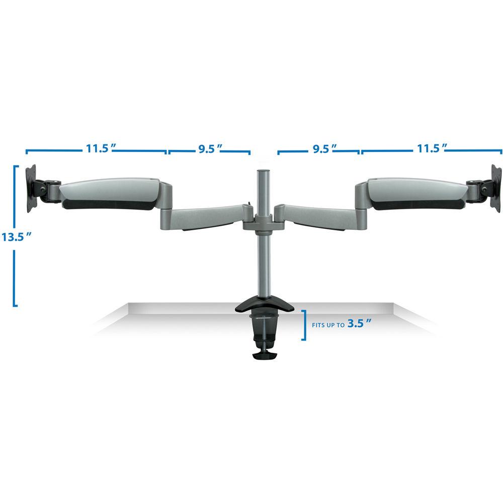 Mount-It! Height-Adjustable Monitor Desk Mount with Dual Articulating Spring Arms