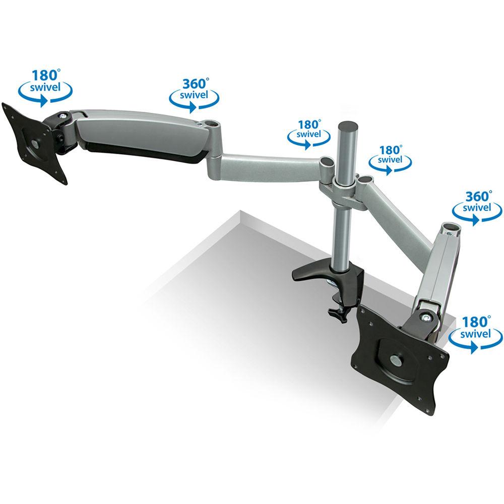 Mount-It! Height-Adjustable Monitor Desk Mount with Dual Articulating Spring Arms