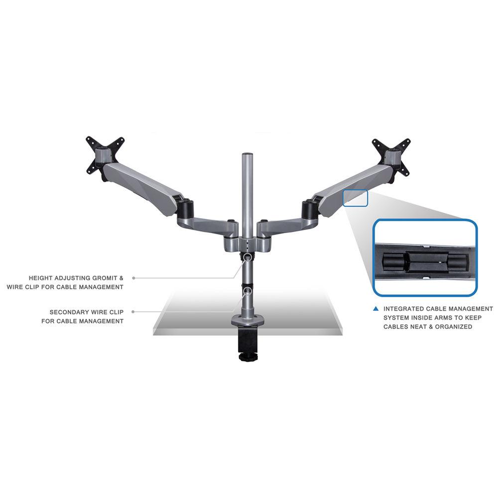 Mount-It! Quick Connect Dual Monitor Desk Mount with Articulating Spring Arms