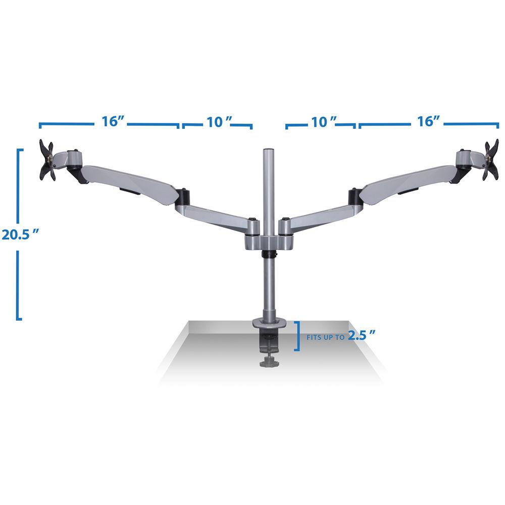 Mount-It! Quick Connect Dual Monitor Desk Mount with Articulating Spring Arms