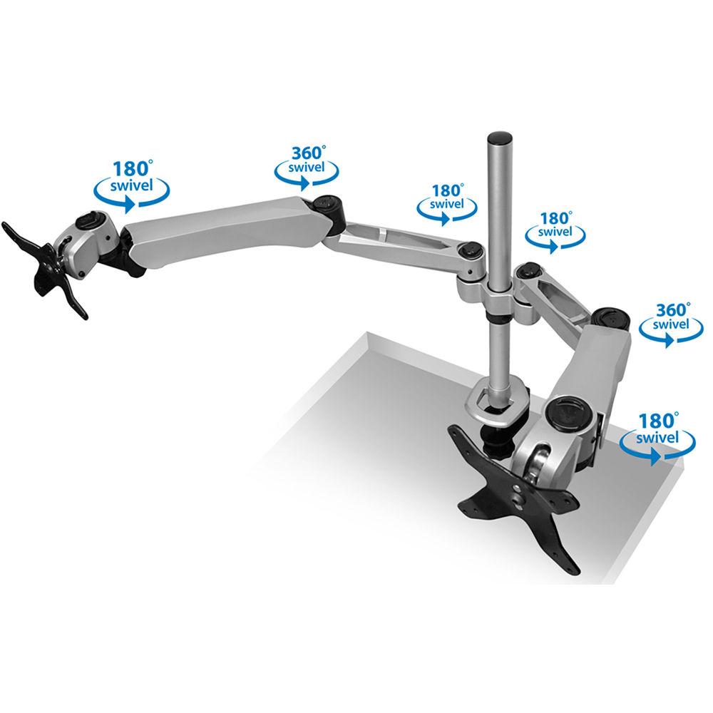 Mount-It! Quick Connect Dual Monitor Desk Mount with Articulating Spring Arms