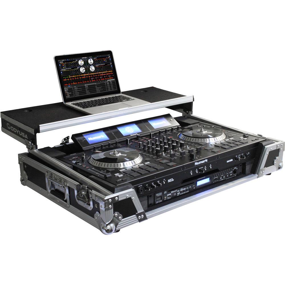 Odyssey Innovative Designs Numark NS7 NS7II NS7III DJ Controller Glide Style Case with Lower 19" 1U Rack Space