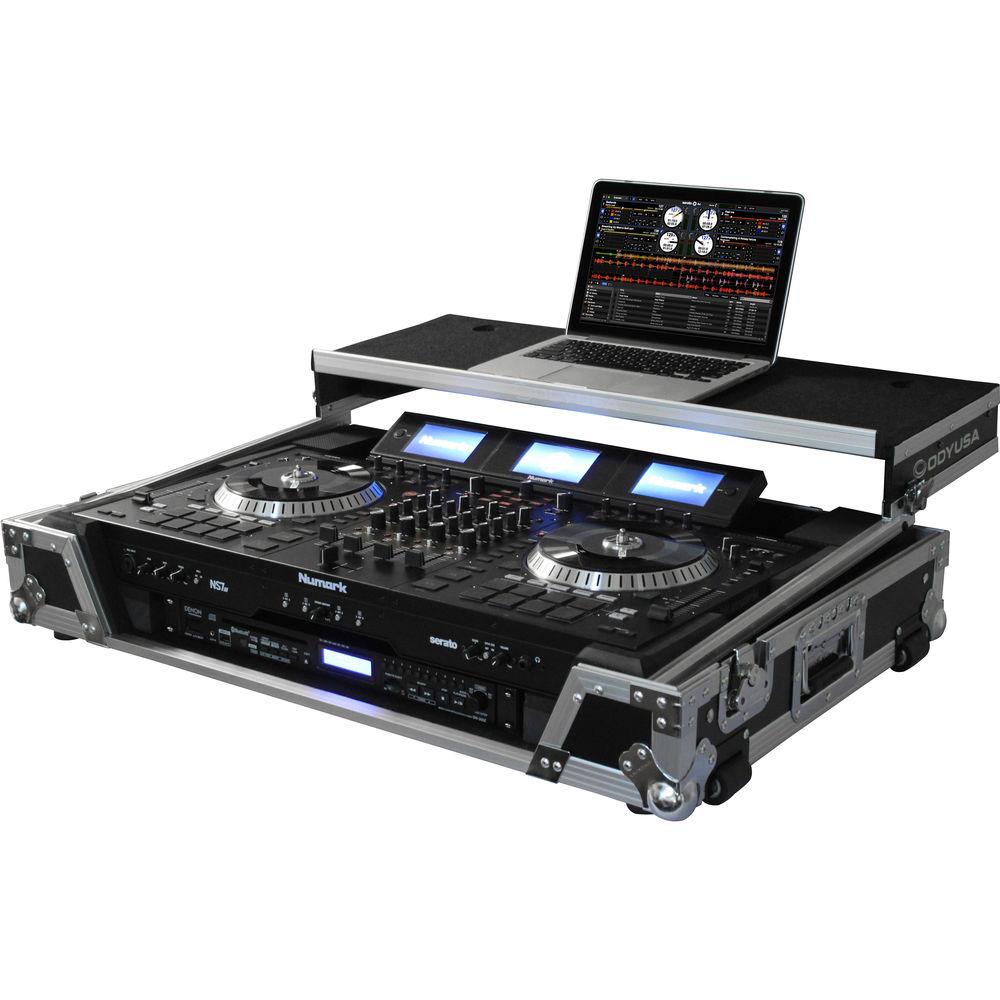Odyssey Innovative Designs Numark NS7 NS7II NS7III DJ Controller Glide Style Case with Lower 19" 1U Rack Space