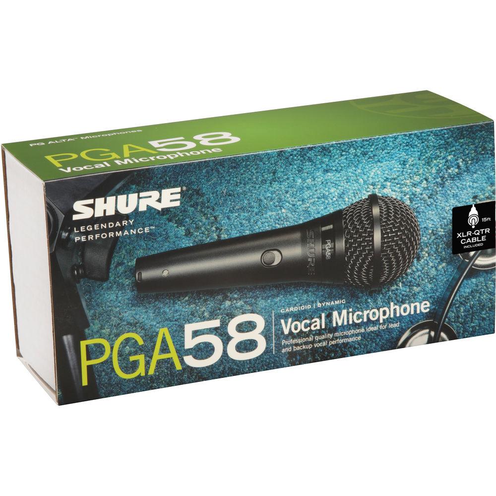 Shure PGA58-QTR Cardioid Dynamic Vocal Microphone with XLR-to-1 4" Cable