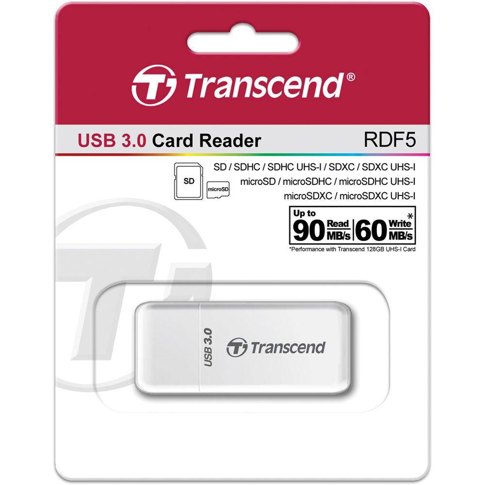 Transcend RDF5 USB 3.0 SDHC SDXC microSDHC SDXC Memory Card Reader