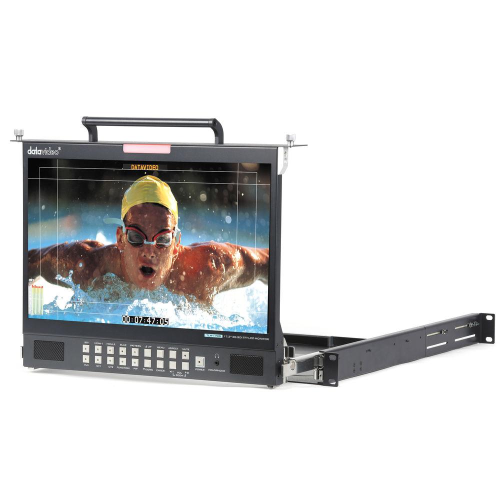 Datavideo TLM-170GM 17.3" 3G-SDI & HDMI TFT LCD Monitor - 1RU Foldable Rackmount Tray Unit