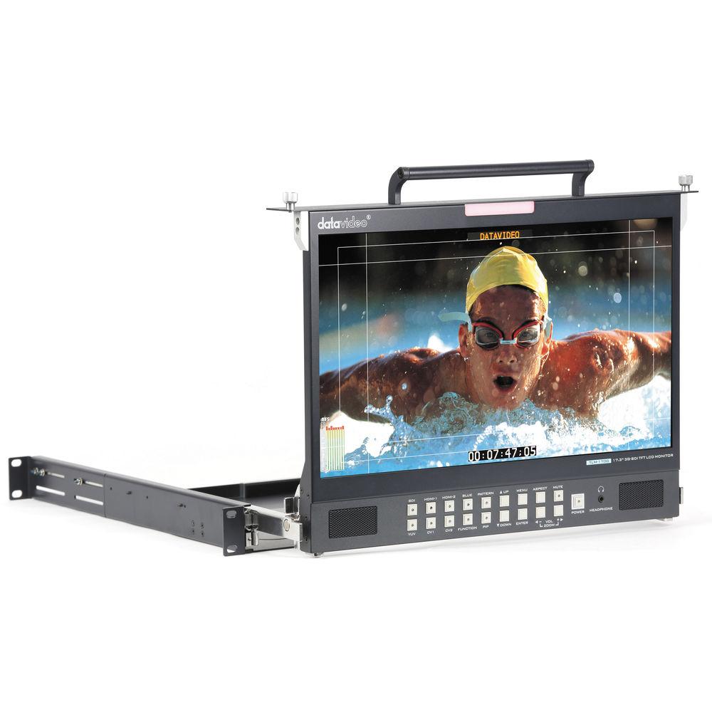 Datavideo TLM-170GM 17.3" 3G-SDI & HDMI TFT LCD Monitor - 1RU Foldable Rackmount Tray Unit