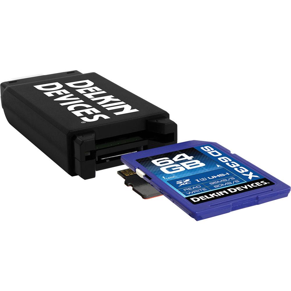Delkin Devices DDREADER-46 USB 3.1 Gen 1 SD & microSD Memory Card Reader