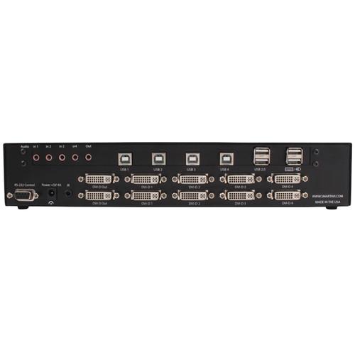 Smart-AVI DVN-4Duo-DLS DVI-D KVM Switch with USB 2.0 Sharing and Audio Support