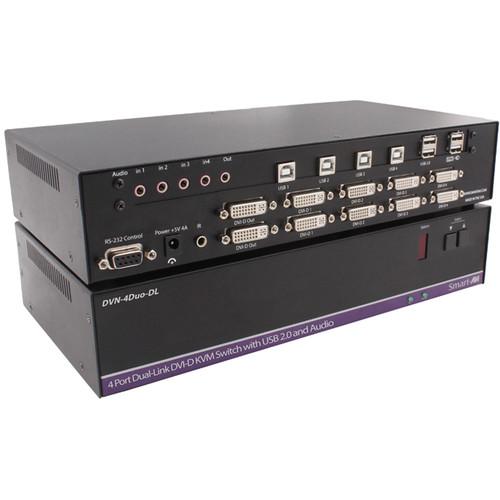 Smart-AVI DVN-4Duo-DLS DVI-D KVM Switch with USB 2.0 Sharing and Audio Support