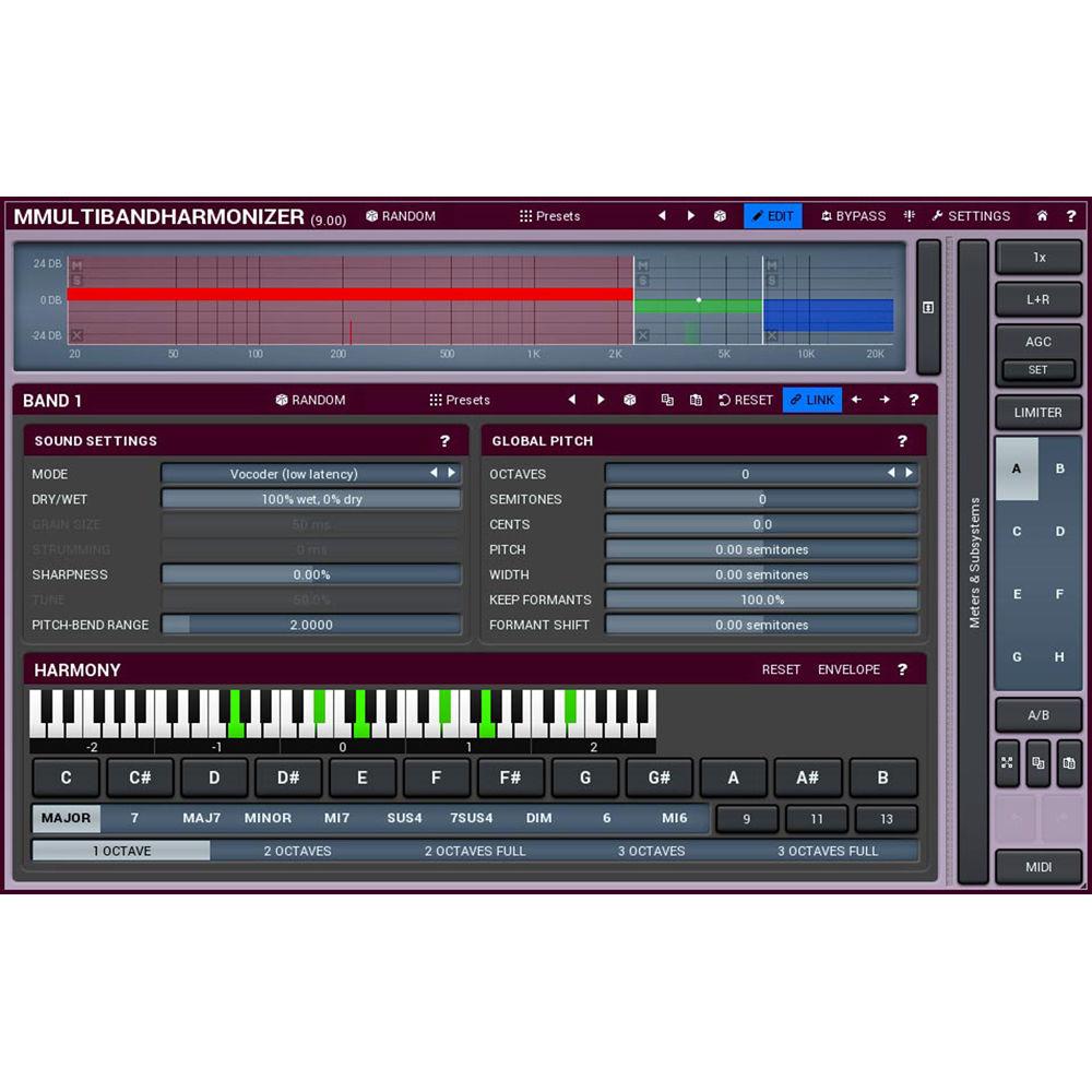 MeldaProduction MMultiBandHarmonizer - Pitch Shifting Multi-Voice Harmonizing Plug-In