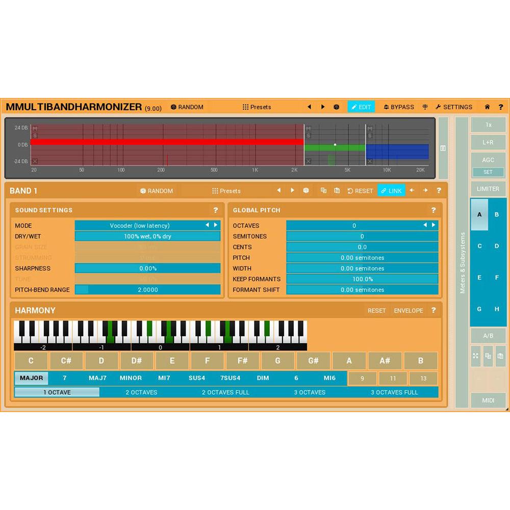 MeldaProduction MMultiBandHarmonizer - Pitch Shifting Multi-Voice Harmonizing Plug-In