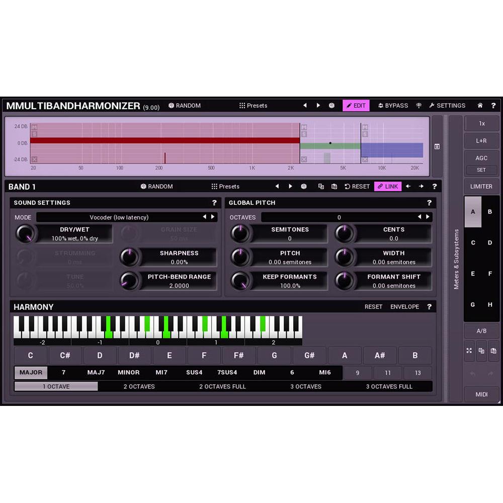 MeldaProduction MMultiBandHarmonizer - Pitch Shifting Multi-Voice Harmonizing Plug-In
