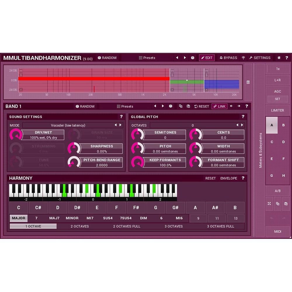 MeldaProduction MMultiBandHarmonizer - Pitch Shifting Multi-Voice Harmonizing Plug-In