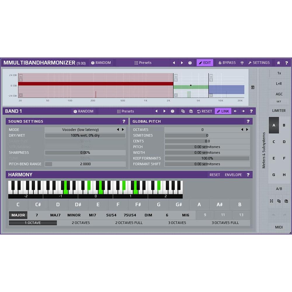 MeldaProduction MMultiBandHarmonizer - Pitch Shifting Multi-Voice Harmonizing Plug-In